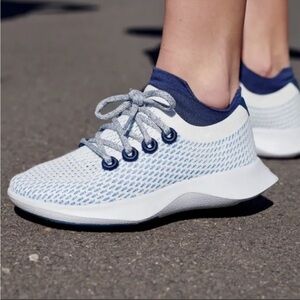 Allbirds Womens Tree Dasher Blue White Sneakers Lace Up Size 8.5